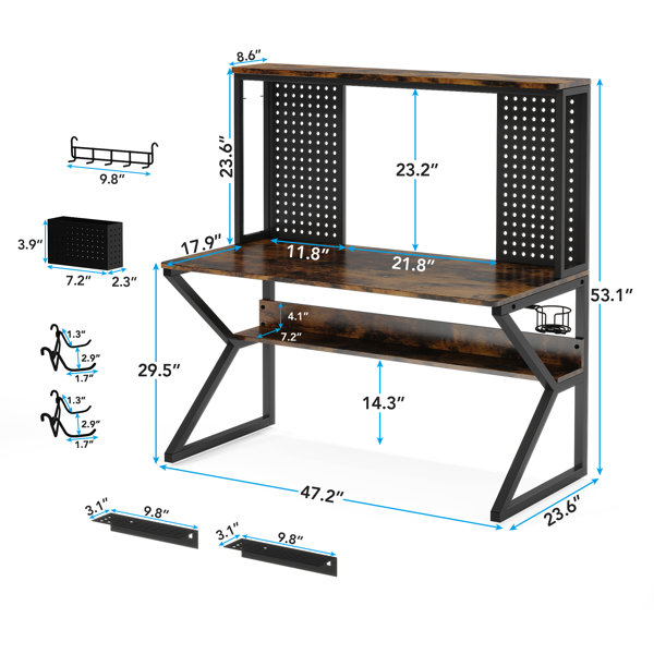 Dropship 47.2 Computer Desk With 5 Storage Shelves, Modern Study Writing  Desk For Small Spaces Gaming Desk, Multipurpose Student Learning Table  Workstation For Home Office, Easy Assembly (Oak White) to Sell Online