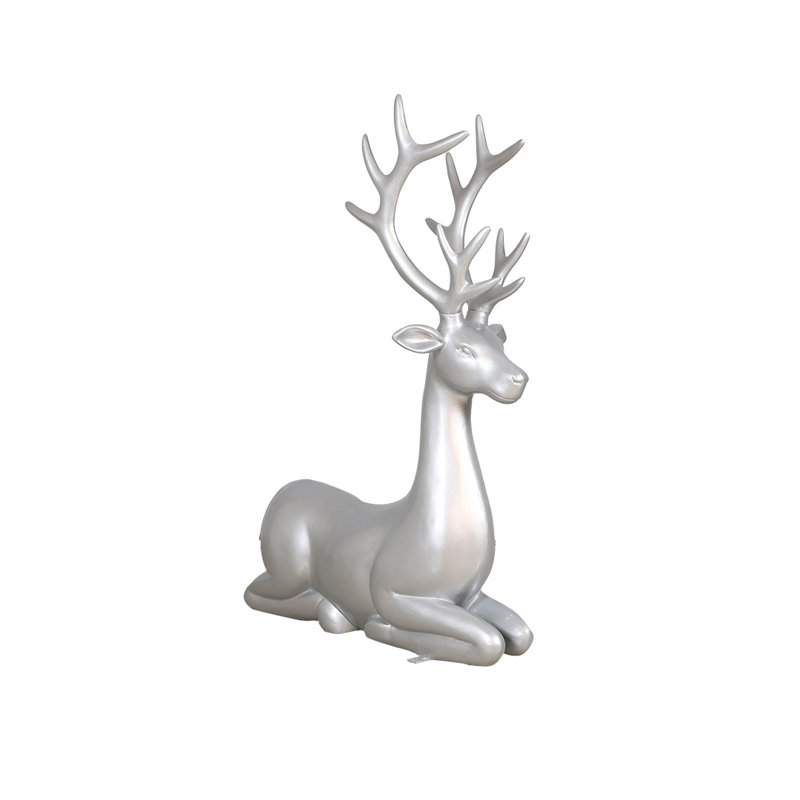 Statues de cerfs assis [Argent]