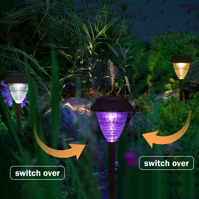 Ensemble de 8 lumières solaires en cristal pour chemin - chaleureuse et colorée