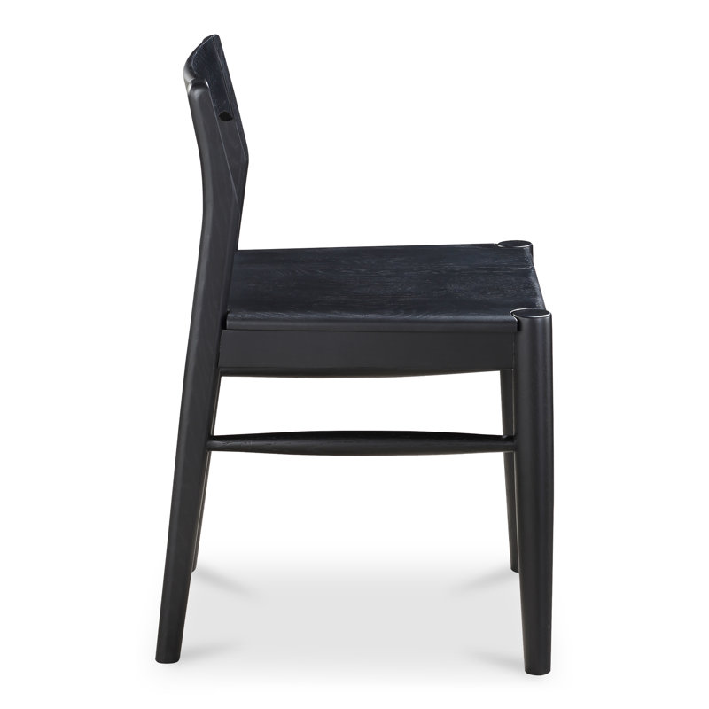 Krieger Solid Wood Slat Back Side Chair, Black