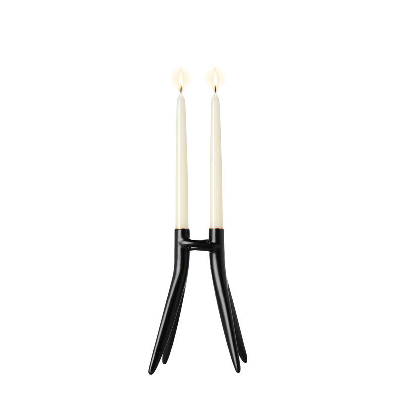 Porte-bougie Abbracciaio, Noir