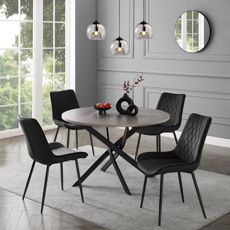 Nortonville 4 - Person Dining Set, Black