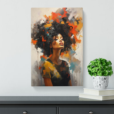 Woman With Curls Gestural No.3 - Print