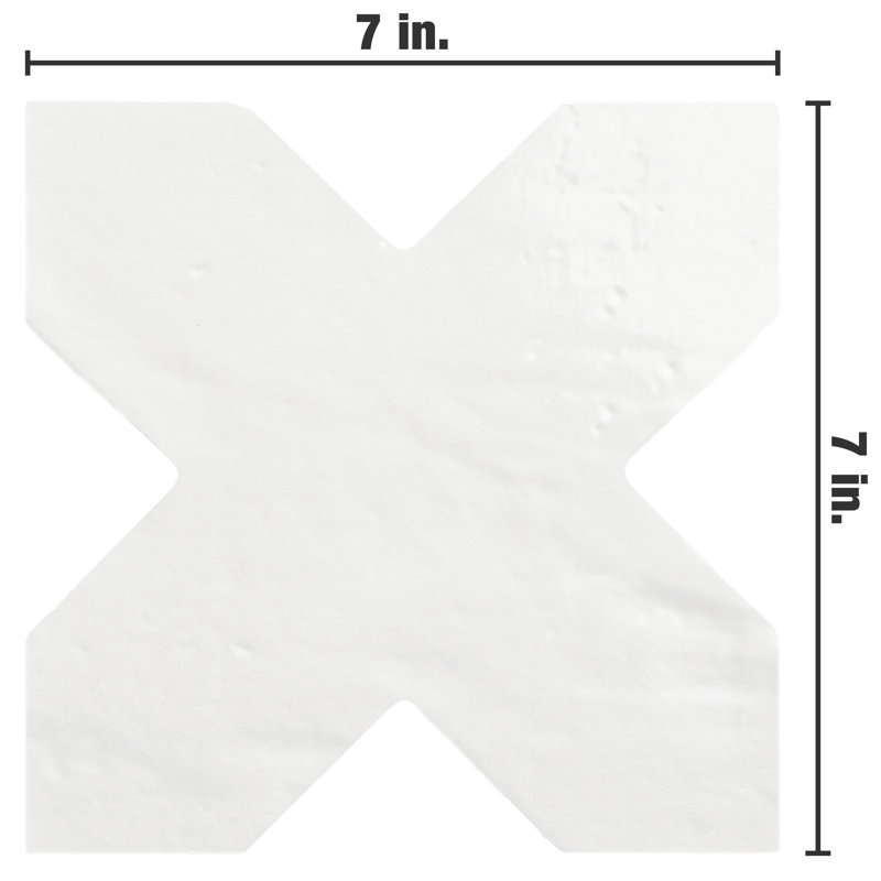 Argile Cross 7 In. X 7 In. Porcelain Floor And Wall Tile, Beige