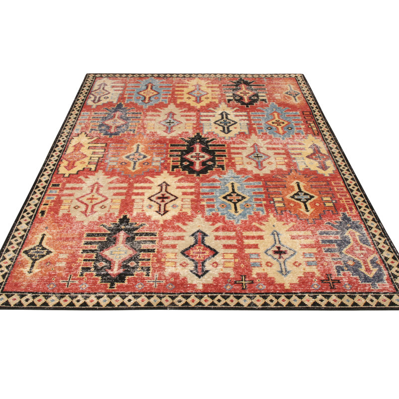 Distressed Homage Handmade Kilim Wool Geometric Area Rug, Rectangle 13' x 19'