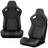 2PC New Universal Bucket Racing Seats Black Stitch Black PVC Leather Reclinable Carbon Look Leather Back With Adjustor Slider(Not Including Seat Bracket ) 1 Box Of 2 Pieces