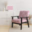 Fauteuil d'appoint rembourré à motif damassé rose