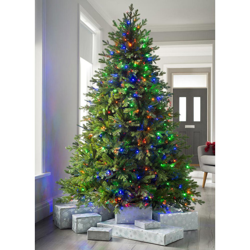Lighted Artificial Fir Christmas Tree, 5ft H