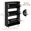 Armoire à chaussures étroite avec 3 portes rabattables et tablettes réglables-2090838118