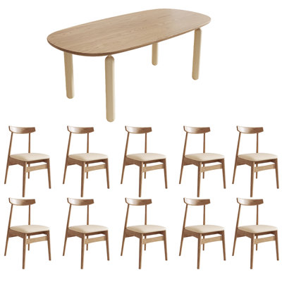 Ensemble de salle à manger à bûches Creative L 94,4 po x l 35,4 po Creative