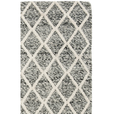 Russo Ivory Black Hand-Woven Geometric Rug