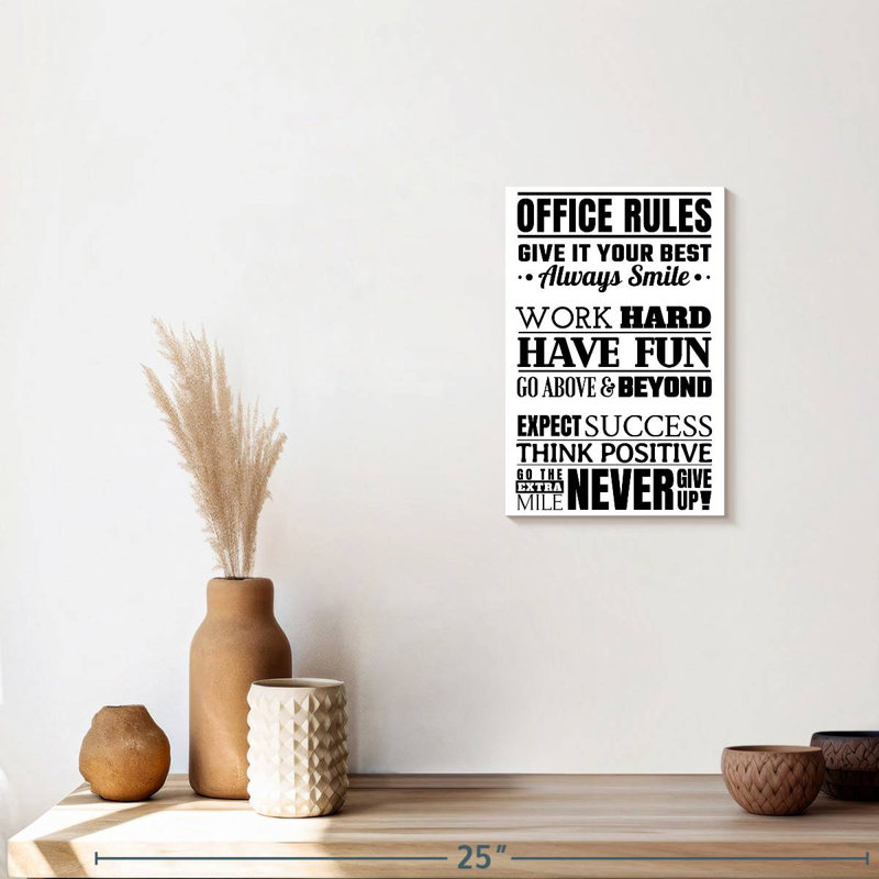 " Fun Office Rules Multi Panel Canvas Canvas Print " by HomeyNotes Studio, 12" H x 8" W x 1" D
