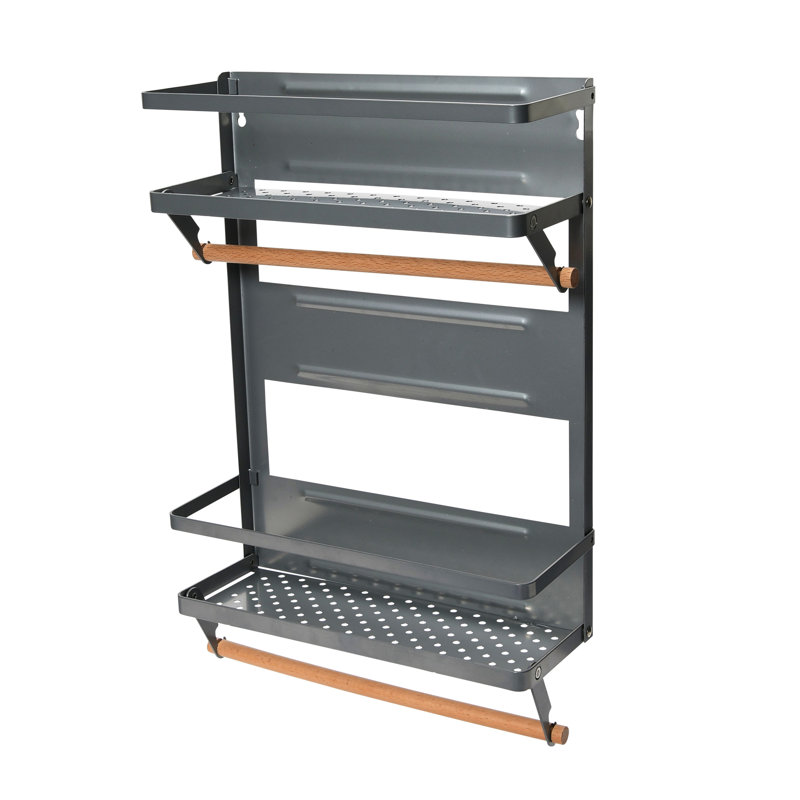 Pernini 12.63'' W Metal Storage Rack, Grey