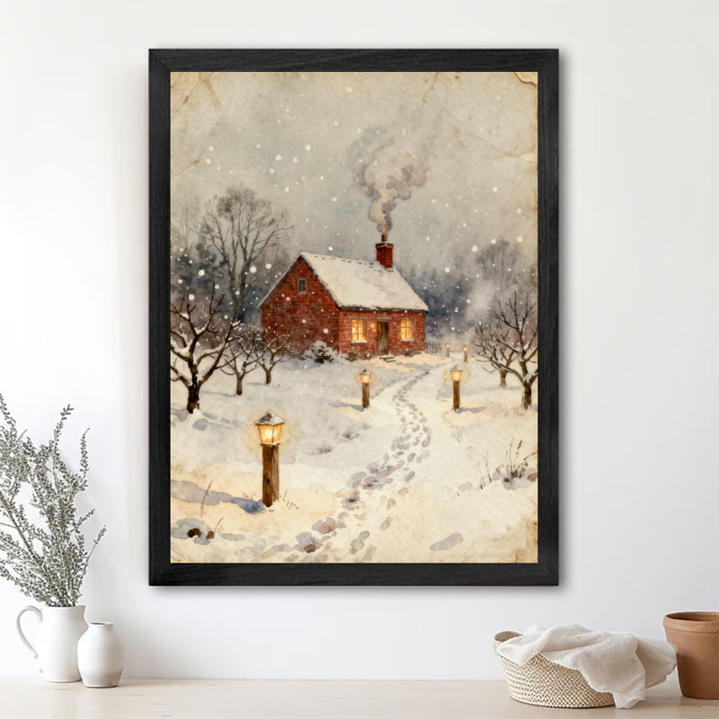 Reproduction d'art encadré noir rétro, H 17 po x l 13 po