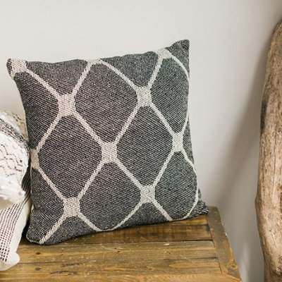 Geometric Jute / Sisal Throw Pillow