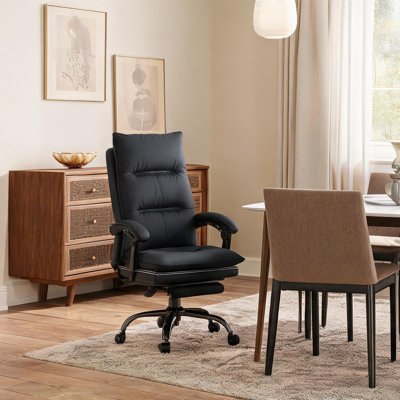 Chaise de bureau pivotante à 4 roulettes de massage en gris classique avec hauteur réglable et inclinaison de 155 °