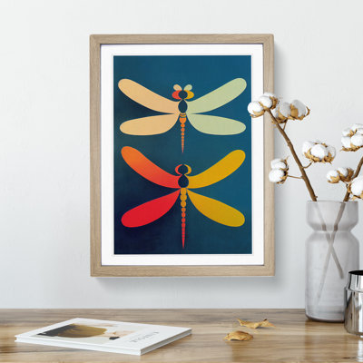 Retro Dragonflies - Single Picture Frame Print