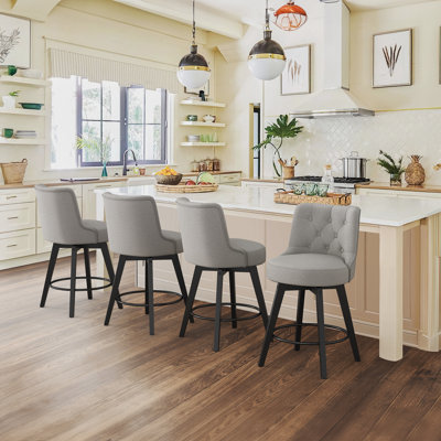 Arleine Swivel 26.7'' Upholstered Counter Stool