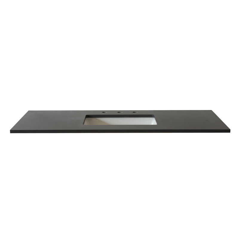 49" Gray Quartz top with rectangle sink