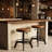Altimari Swivel Pine Solid Wood Adjustable Height Counter Stool with Iron Frame