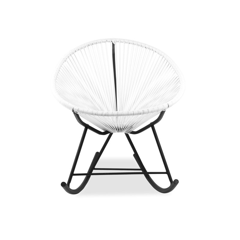 Chaise berçante d'extérieur en métal, Blanc