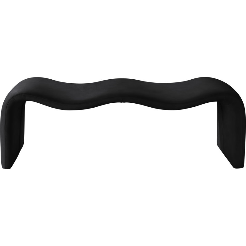 Banc en cuir Monifa Vegan, Cuir végétalien noir