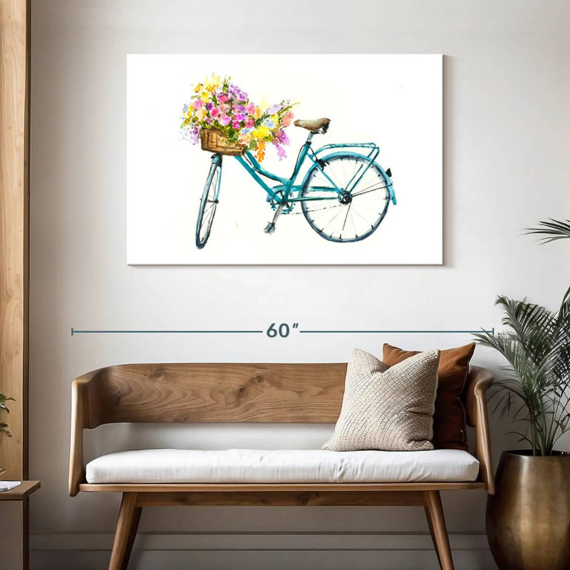 Vélo Mehar avec panier de fleurs, H 30 po x l 45 po
