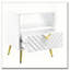 Table de bout blanche brillante avec tablette
