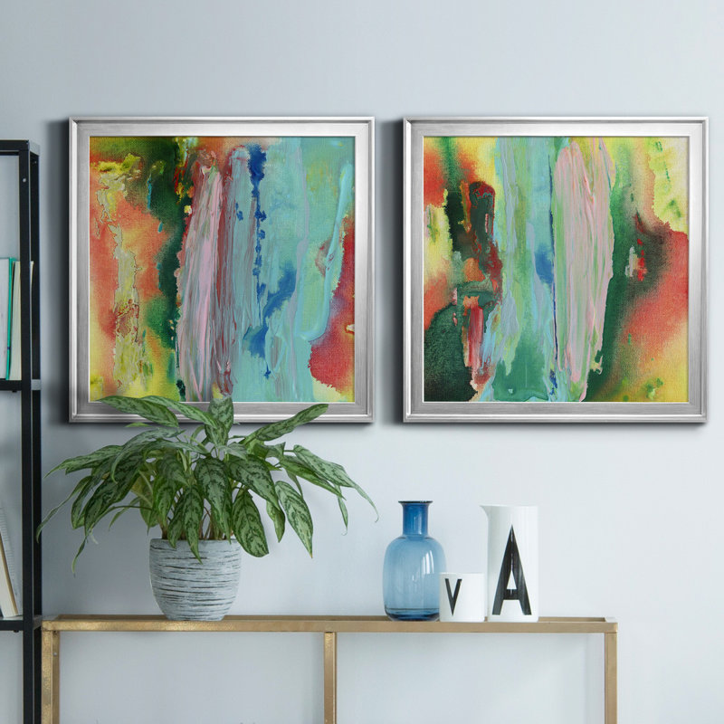 «Long Lake I», reproduction de photo sur toile 2 pièces, Argent, H 26,5 po x l 53 po x P 1,5 po