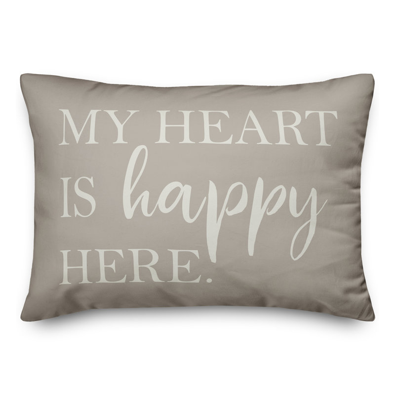 Heart Outdoor Reversible Throw Pillow, Gray