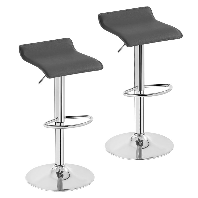 Barhocker Barstuhl Tresenhocker Kunstleder Gepolstert (2Er Set), Grey