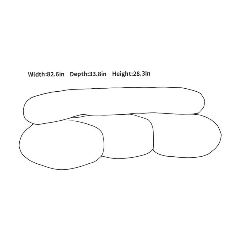 Canapé moderne simple décontracté, H 28,3 po x l 82,6 po x P 33,8 po