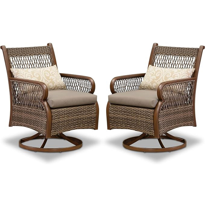 Chaise de patio pivotante avec coussin