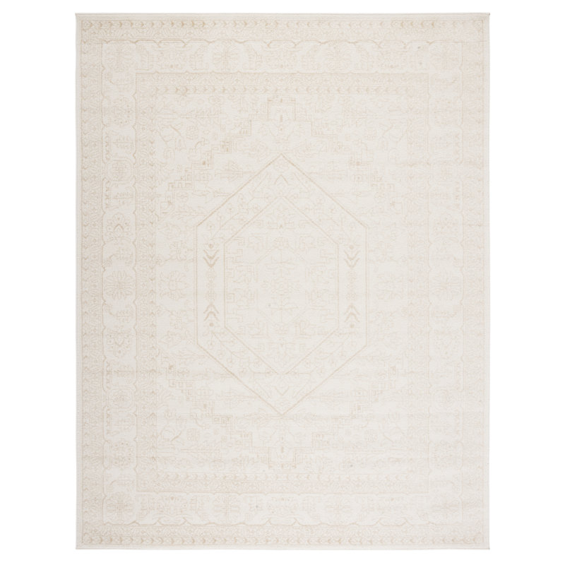 Wadlington Oriental Ivory/Beige Area Rug, Rectangle 11' x 15'
