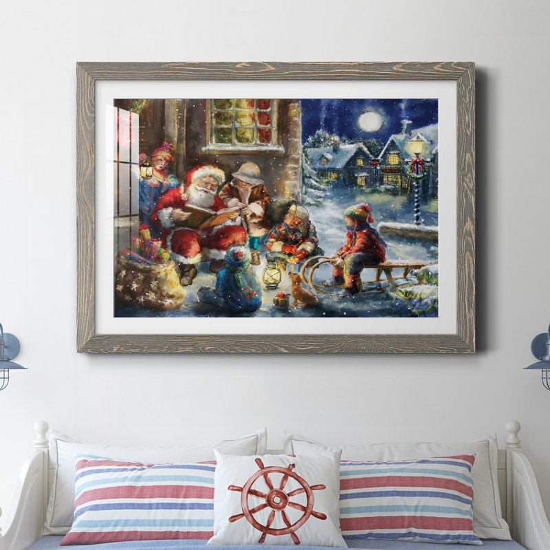 «Story Time Santa» - reproduction de cadre photo, H 31,5 po x l 23,5 po x P 1,5 po, Encadré gris