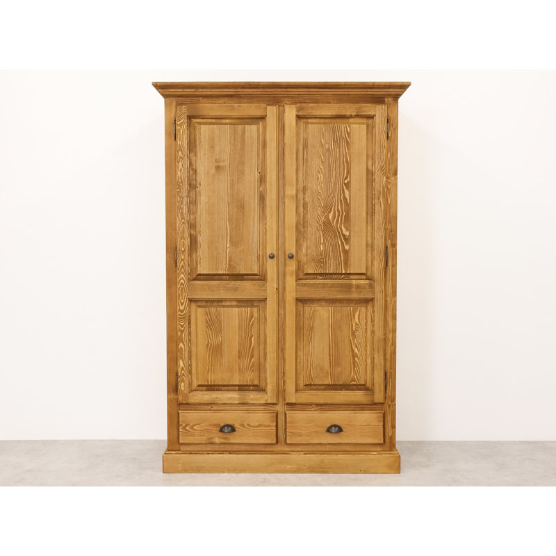 Hailley Solid Spruce Wood 2 Door Wardrobe