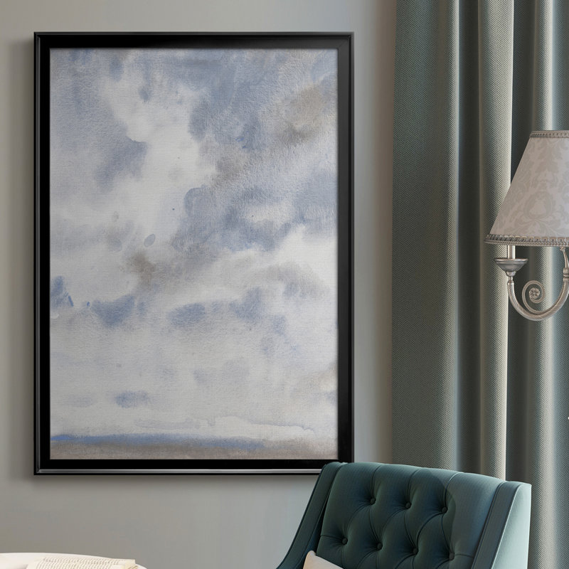 Toile encadrée de qualité supérieure bleu ciel III - prête à être accrochée, Cadre noir, H 24,5 po x l 18,5 po x P 1 po