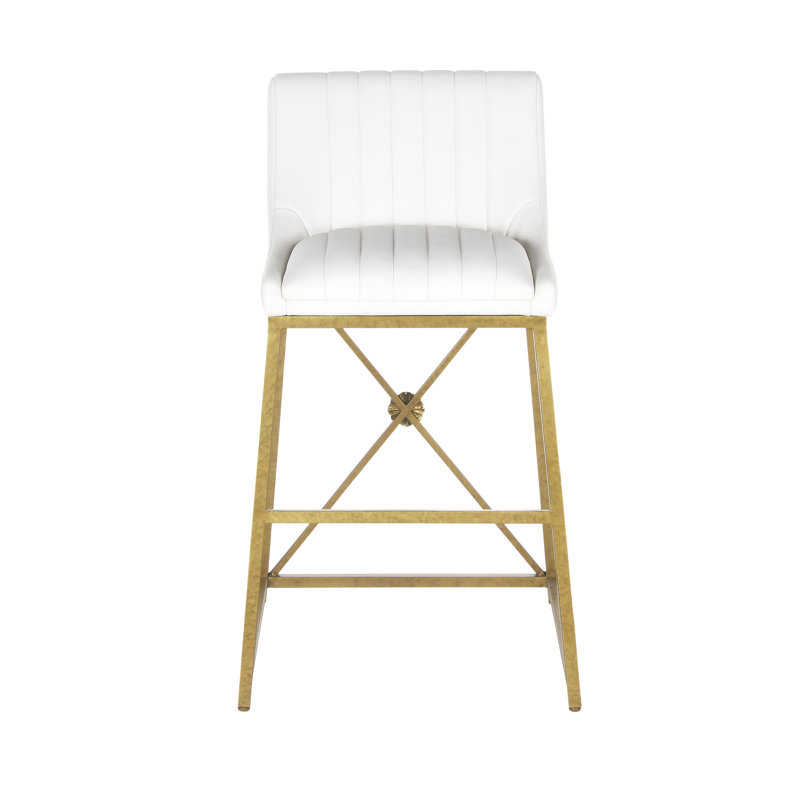 Medallion Stool, Royal Gold, White, Counter Stool (26'' Seat Height)