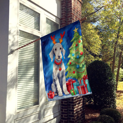 Drapeau de Noël maison de renne
