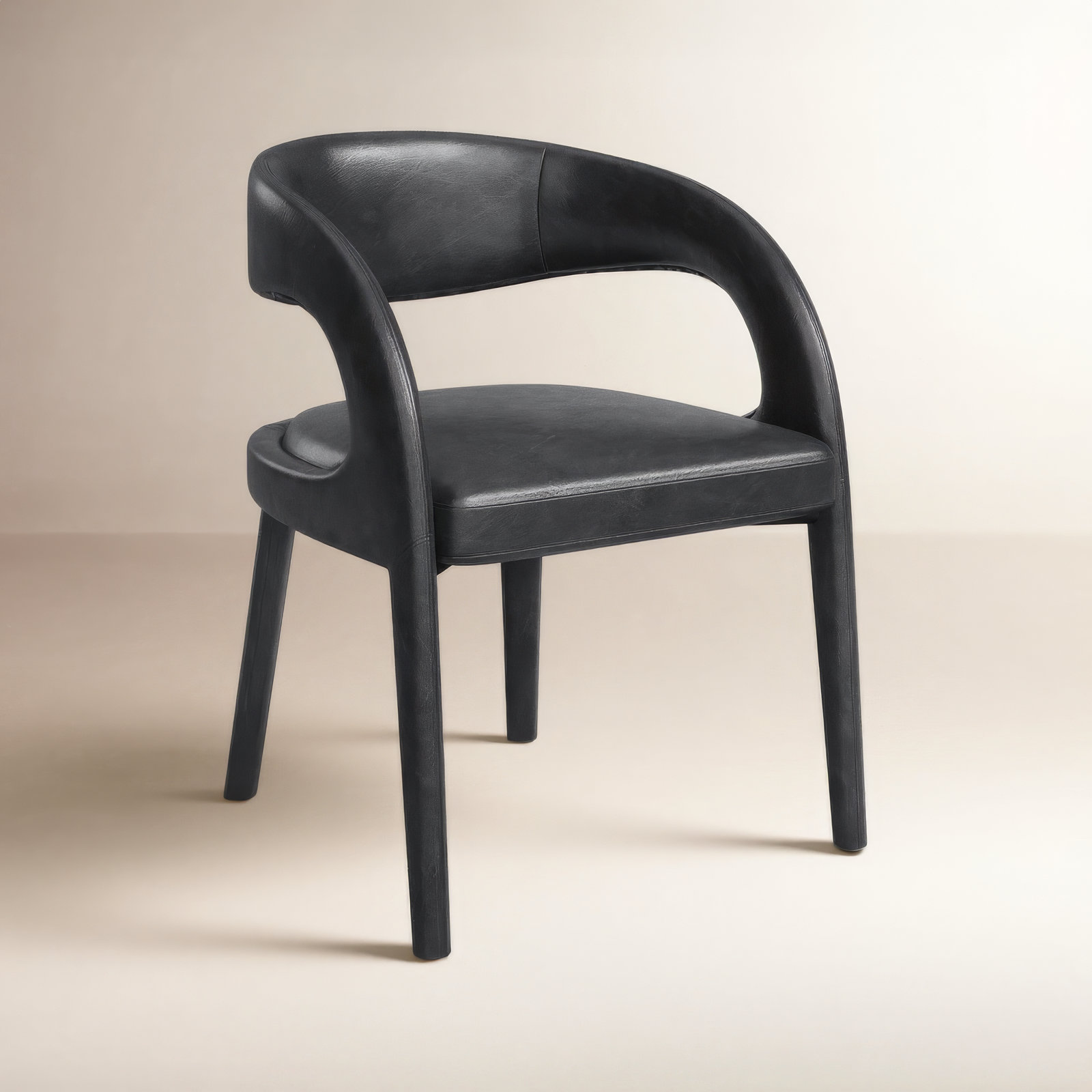 Hawkins Genuine Leather Armchair, Sonoma Black Genuine Leather