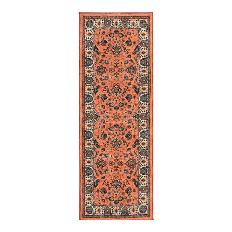 Tapis oriental brun / orange Hylan, Tapis de couloir 2 pi 2 po x 6 pi