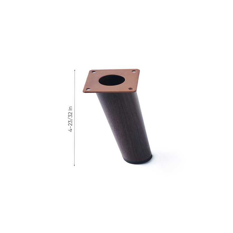 Wojcik Table Leg, 4.72" H x 2.12" W x 2.75" D, Dark Walnut