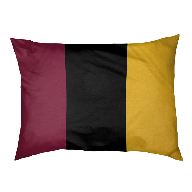 Oreiller Oklahoma, Très grand (l 50 po x P 40 po x H 7 po), Maroon/Black/Yellow