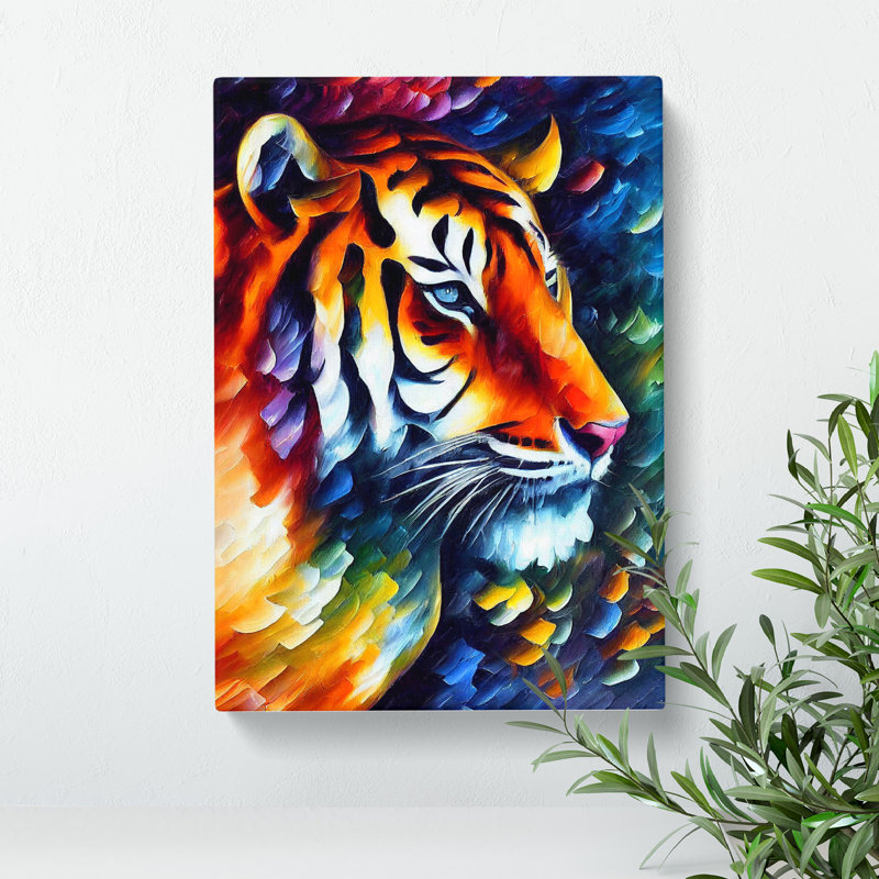 XV1022-4690X Tiger Portrait No.3 - Print, Wrapped Canvas, 50cm H x 35cm W, No Matte