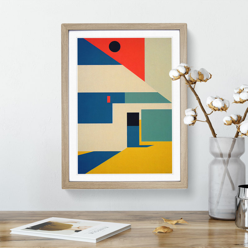 Beach - Single Picture Frame Print, 34cm H x 25cm W x 2cm D, Oak Framed