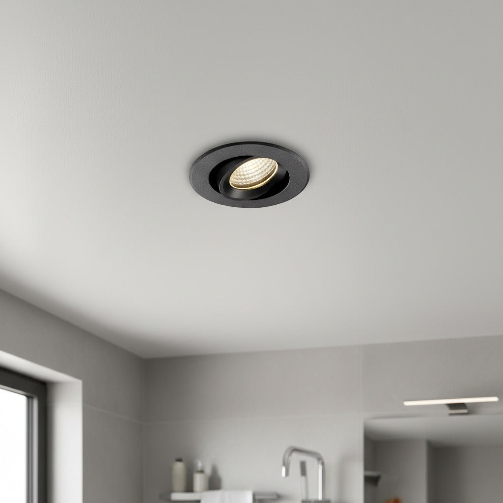 UltraBeam 6 Watt LED Black IP65 Waterproof Recessed LED Downlight Fitting