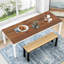 Table de salle à manger 46 po en bois et fer brun et blanc-849329093-849329115