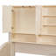 Lit de jour rembourré avec tablettes et armoires de rangement, lit gigogne escamotable-404564449