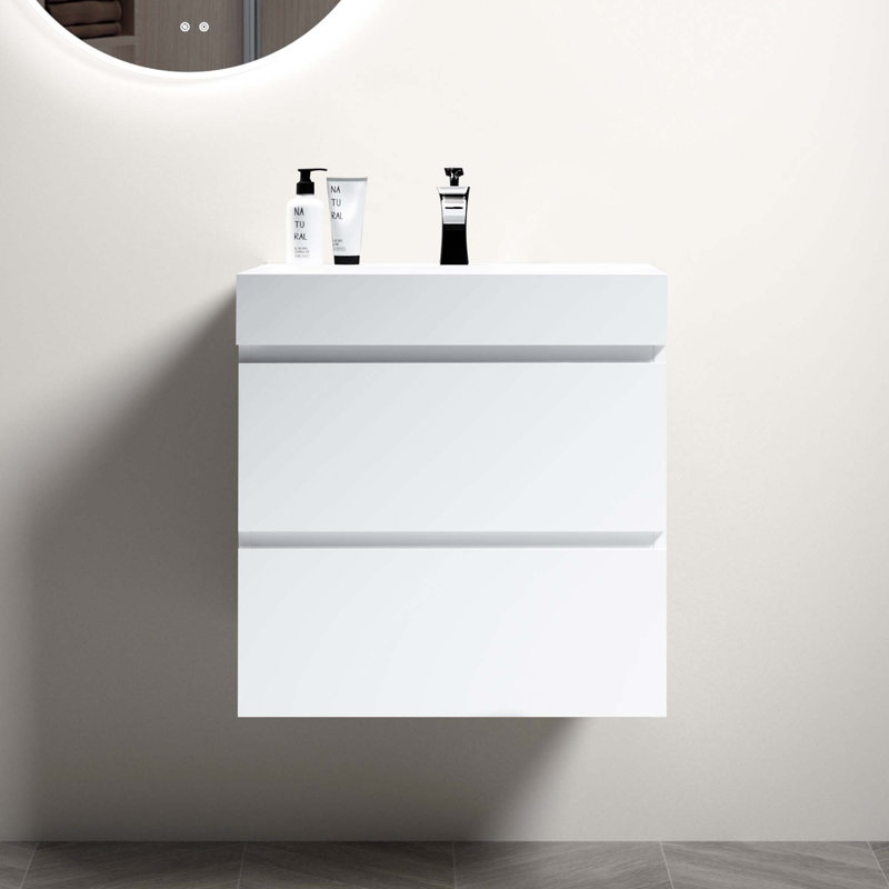 Lavabo intégré à surface solide SANS drain et robinet (sans base!)