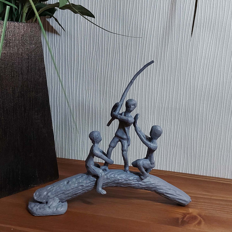 HUCKLEBERRY BOYS Iron Figurine 19cm, Grey Shimmer